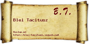 Blei Tacitusz névjegykártya